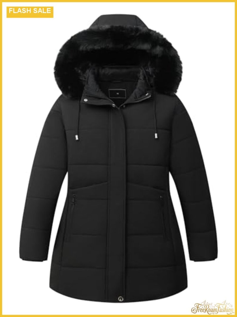 Plus Size Winter Parka Down Alternative Quilted Hooded Waterproof Coat